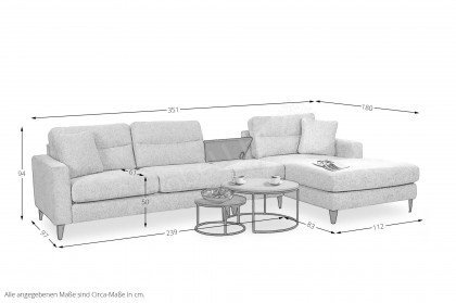 Lima von Grant Factory - Eckcouch rechts hellgrau