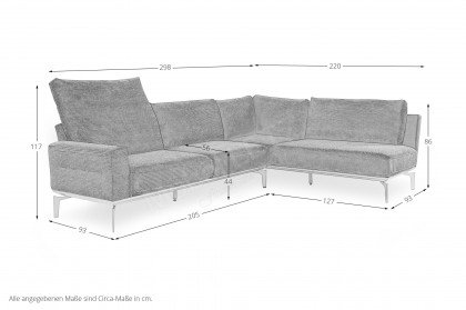 Draba von ADA Mindful Living - Ecksofa rechts steel-blue