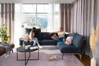 Draba von ADA Mindful Living - Ecksofa rechts steel-blue