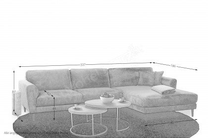 Malibu-LE24 von Matex - Ecksofa rechts taupe