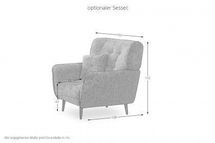 Namur von Matex - Polstergarnitur dunkelgrau