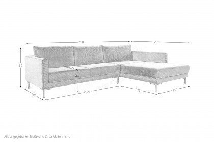 Valentino-LE24 von ADA Mindful Living - Polsterecke rechts copper-brown