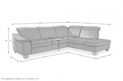 PP-LA23145 von Polipol - Ecksofa rechts moos