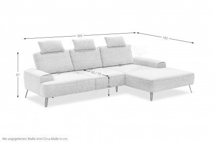 Astoria von Exxpo - Ecksofa rechts grau-melange