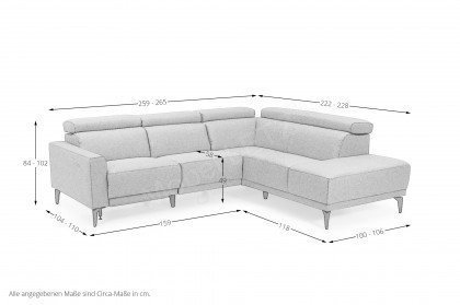 2061 von Hjort Knudsen - Ecksofa Variante rechts light-grey