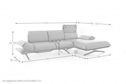KOINOR Fieno - Ledergarnitur rechts ebano