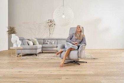 9566 von Himolla - Ledersofa Ausführung links asche