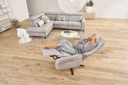 9566 von Himolla - Ledersofa Ausführung links asche