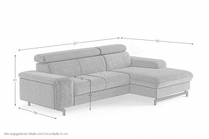 Emma-LE25 von COTTA - Couchgarnitur Variante rechts blue