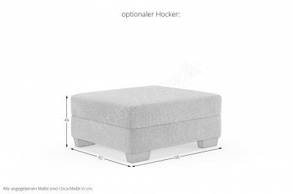 HILLA NOVASPRING von Nova Via - Ecksofa rechts grau