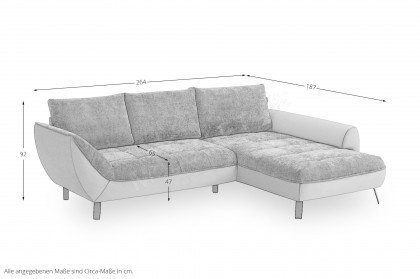 Bellini-LE25 von Exxpo - Ecksofa rechts rust