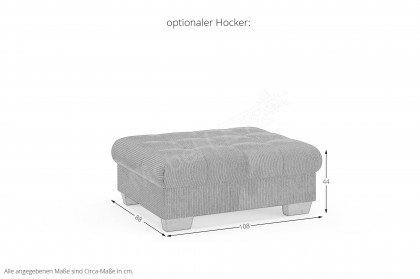 Nikita II von Nova Via - Eckcouch rechts stone