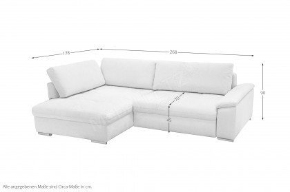 Casa Grande-LE24 von Exxpo - Eckcouch links snow