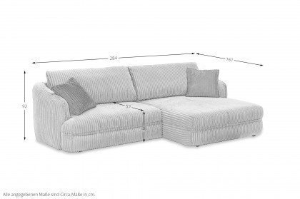 Lush von Exxpo - Eckcouch rechts grey
