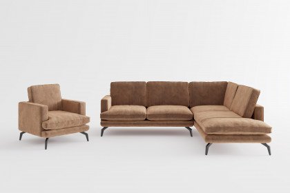 Bali von Primavera Furniture - Ecksofa Variante rechts hellbraun