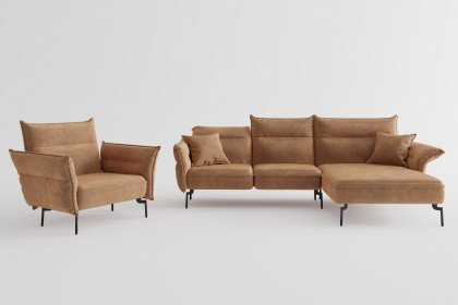 Jakarta von Primavera Furniture - Ecksofa rechts hellbraun