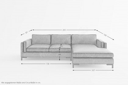 Packo von Primavera Furniture - Eckgarnitur rechts schwarzbraun