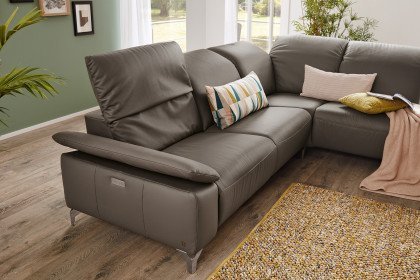 MR 370 von Musterring - Ledercouch Variante rechts grey