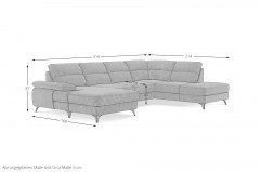 Flavia von COTTA - Wohnlandschaft rechts turquoise