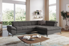 Apollo-LE25 von COTTA - Eckgarnitur rechts dark-grey