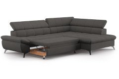 Apollo-LE25 von COTTA - Eckgarnitur rechts dark-grey