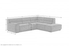 Kubo-LE25 von COTTA - Eckgarnitur rechts old-rose