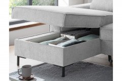 Rom-LE25 von Benformato - Ecksofa links silber