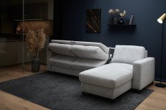 HU-LS23121 von Hukla - Ecksofa rechts mit Schlaffunktion silver