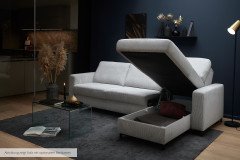 HU-LS23121 von Hukla - Ecksofa rechts mit Schlaffunktion silver