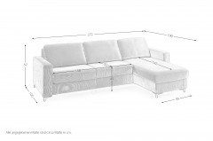 HU-LS23121 von Hukla - Ecksofa rechts mit Schlaffunktion silver