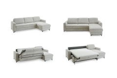 HU-LS23121 von Hukla - Ecksofa rechts mit Schlaffunktion silver