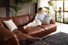 20550 Alessiio von Willi Schillig - Ledergarnitur Ausführung links chocolate