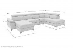 Braga-LE25 von BENIX - Wohnlandschaft rechts grau