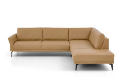 PN-EM24126 von Polinova - Ledersofa Ausführung rechts honey