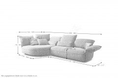 KOINOR Abby - Designersofa links hellgrau