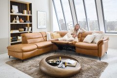 HU-SF25072 von Hukla - Ledergarnitur links kurkuma