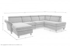 Glendale-LE26 von Sit & More - Wohnlandschaft rechts kupfer