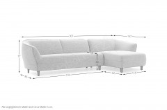 Turia von Pode - Designersofa Ausführung rechts light-grey