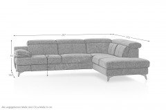 Titus-LE26 von COTTA - Eckgarnitur Ausführung rechts coal
