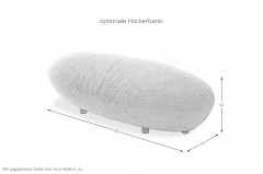 KOINOR Stones - Designersofa Variante links weiß