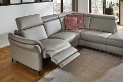 PN-EM24034 von Polinova - Ledersofa Variante rechts granit