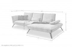 Apex Plus von Poco - Ecksofa rechts creme