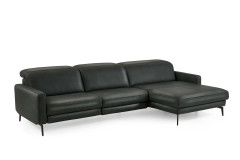 HU-RL25070 von Hukla - Ledersofa rechts anthrazit