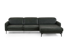 HU-RL25070 von Hukla - Ledersofa rechts anthrazit