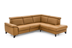 PN-EM23166 von Polinova - Ledersofa Variante rechts kurkuma