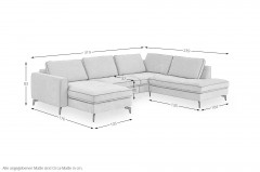 HU-PL24070 von Hukla - XXL-Sofa rechts silver