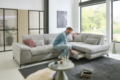 MP-IN25051 von Megapol - Ecksofa rechts silver-stone
