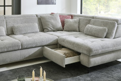 MP-IN25051 von Megapol - Ecksofa rechts silver-stone