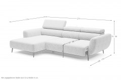Alisson von WERSAL - Ecksofa Variante links creme