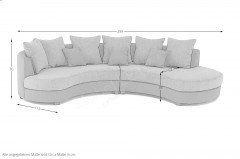 Limoncello von Benformato - Rundsofa grau-weiß